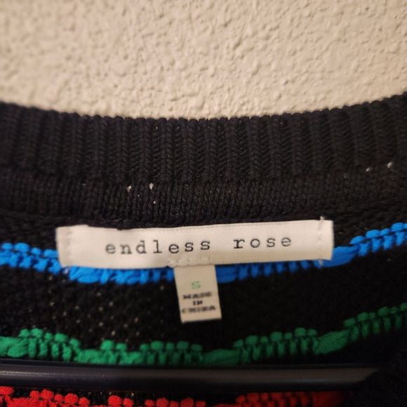 Endless Rose Multicolor Sweater Vest  Crew Neck Womens Size Small - Picture 3 of 3